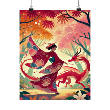 🐉🧚 The Dragon Fairy’s Dance Matte Vertical Poster – Spring Magic & Mythical Grace