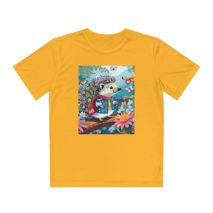 Cute Hedgehog Youth Competitor Tee – Garden Adventure & Whimsical Charm