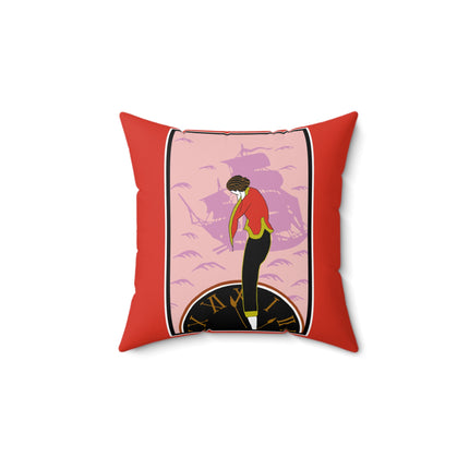 Woman Waiting for her Beloved at 1:59 by Kobayashi Kaichi Spun Polyester Square Pillow