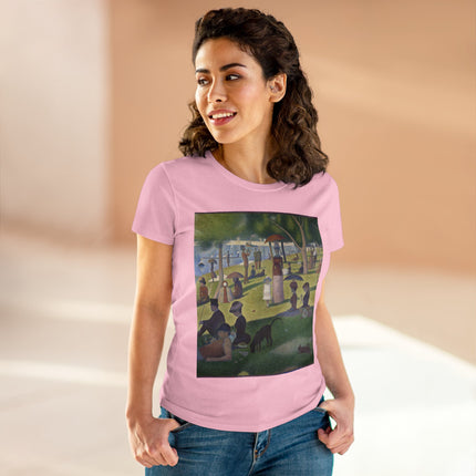 A Sunday on La Grande Jatte by Georges Seurat Women's Midweight Cotton Tee