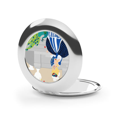 Peacock Courtesan Compact Mirror – Whimsical Elegance & Royal Splendor