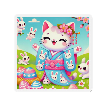 Springtime Kitten’s Easter Joy Die-Cut Magnets (5 Sizes)