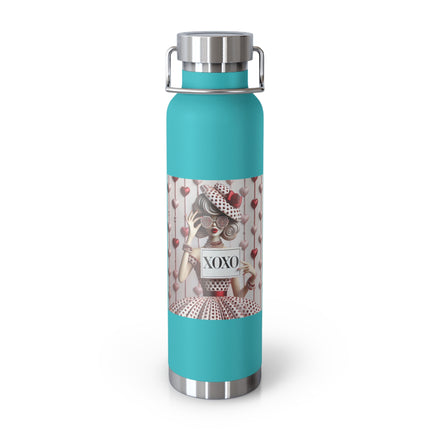 Fashionably Yours, XOXO Copper Vacuum Insulated Bottle, 22oz