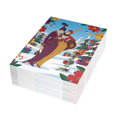 🎁🌸 The Ladies Of The Christmas Promenade Greeting Card – Art Deco Holiday Fantasy