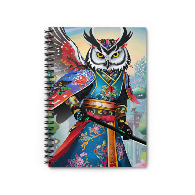 Cyberpunk Samurai Owl Spiral Notebook - Ruled Line