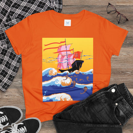 Golden Seas and Whimsical Dreams Women's Midweight Cotton Tee