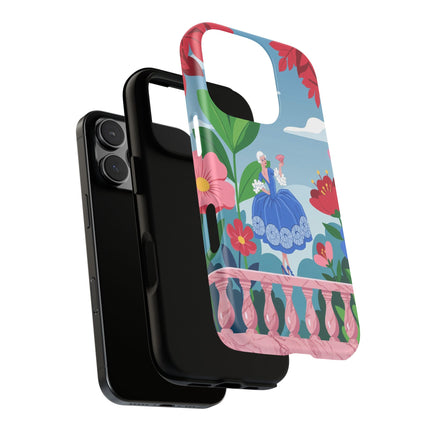 🌺🪭 The Lady Of The Grand Flower Terrace Phone Case – Art Deco Garden Elegance