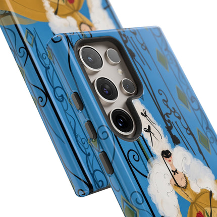 🎭🌹 The Lady At The Masquerade Gates Phone Case – Art Deco Fashion Illustration