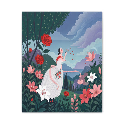🌹💌 The Garden Of Blown Kisses Matte Canvas – Art Deco Floral Romance
