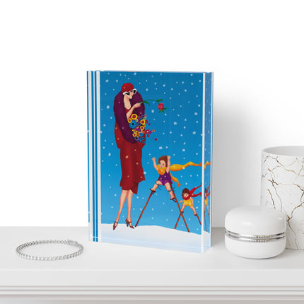 Snowfall & Couture Acrylic Art Block