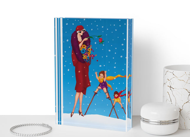 Snowfall & Couture Acrylic Art Block