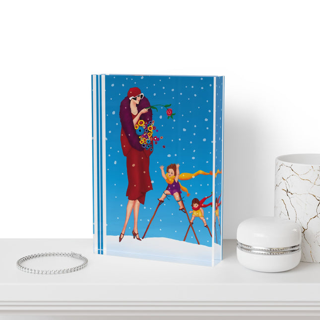 Snowfall & Couture Acrylic Art Block