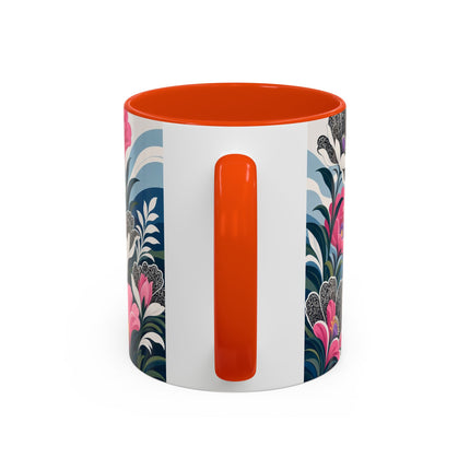 🌸🎀 The Pink Lace Garden Promenade Colorful Mug – Art Deco Fashion Elegance