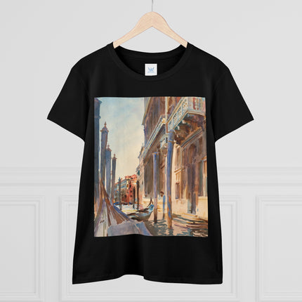 Gondola Moorings on the Grand Canal by John Singer Sargent Women's Midweight Cotton Tee