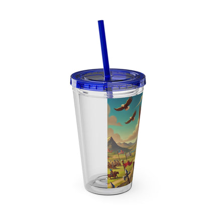 Watchful Guardian Sunsplash Tumbler with Straw, 16oz