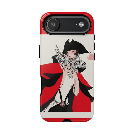 Crimson Masquerade Phone Case – Dramatic Grace & Bold Elegance