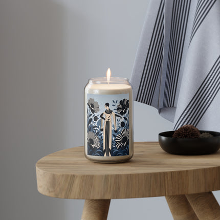 🖤🤍 The Lady Of The Monochrome Flower Garden Scented Soy Candle – Art Deco Fashion Elegance