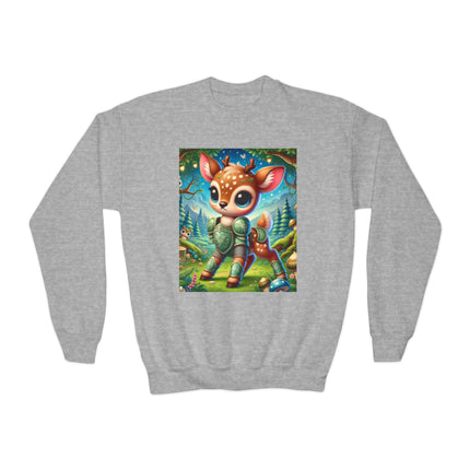 Fawn Defender Youth Crewneck Sweatshirt – Woodland Courage & Gentle Strength