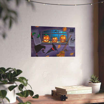 Whimsical Halloween Mischief Matte Horizontal Posters