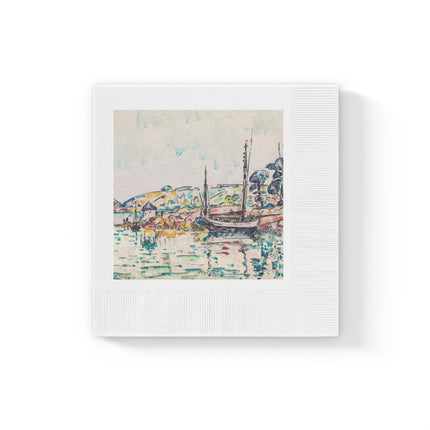 Concarneau by Paul Signac White Coined Napkins