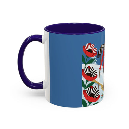 🎿🎄 The Christmas Holly Skier Colorful Mug – Whimsical Holiday Fantasy