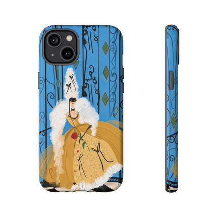 🎭🌹 The Lady At The Masquerade Gates Phone Case – Art Deco Fashion Illustration