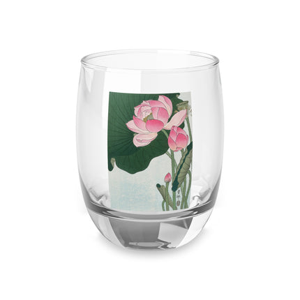 Blooming Lotus Flowers by Ohara Koson Whiskey Glass
