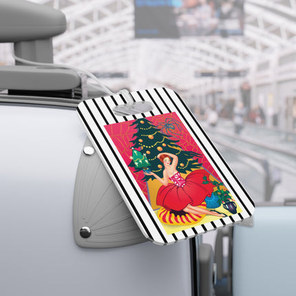 Art Deco Christmas Enchantment Luggage Tag