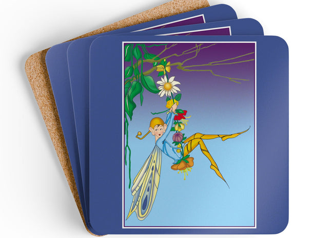 A Fairy's Delight Corkwood Coaster Set