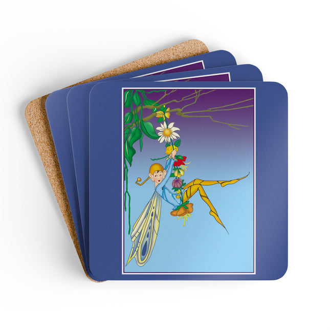 A Fairy's Delight Corkwood Coaster Set