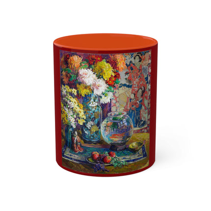 Fish, Fruits, and Flowers by Kathryn E. Cherry Colorful Mugs, 11oz