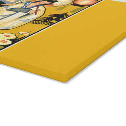 Golden Embrace Glass Cutting Board