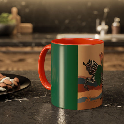 Zebra Rider Colorful Mugs – Safari Chic & Art Deco Adventure