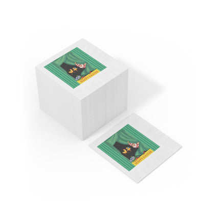 Easter Elf's Whimsy White Coined Napkins