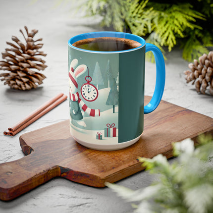 Candy Cane Timekeeper Bunny Colorful Mugs (11oz, 15oz)