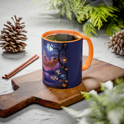 🌙🎃 Moonlit Mischief In The Pumpkin Grove Colorful Mug – Whimsical Halloween Fantasy