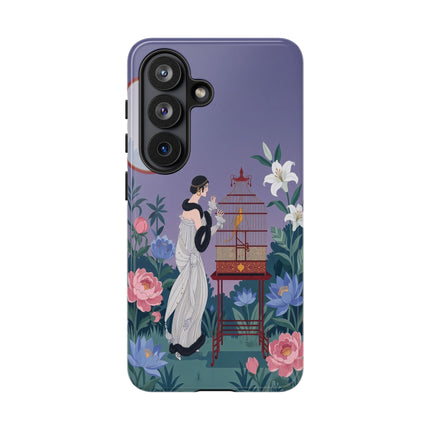 🌸🐦 The Lady Of The Garden Birdcage Phone Case – Art Deco Floral Elegance