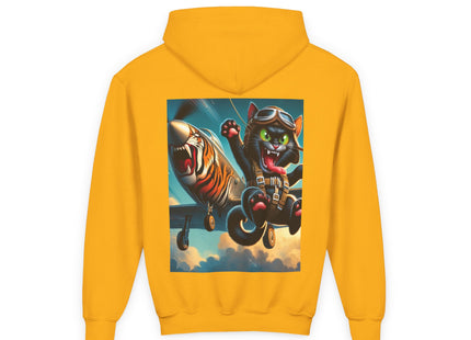 Parachuting Cat Commando Youth Heavy Blend Hooded Sweatshirt