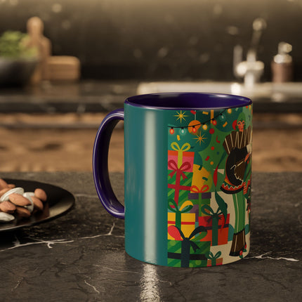 🎄✨ The Lady Of The Christmas Ornament Colorful Mug – Art Deco Holiday Fantasy
