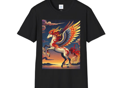 Flame-Winged Horse at Sunset Unisex Softstyle T-Shirt