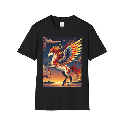 Flame-Winged Horse at Sunset Softstyle T-Shirt