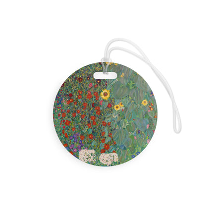Farm Garden with Sunflowers by Gustav Klimt Luggage Tags
