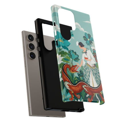 🐉🌿 The Dragon Keeper Phone Case – Art Deco Floral Fantasy