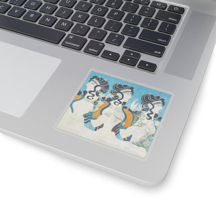 Reproduction of Ladies in Blue by Emile Gilliéron Kiss-Cut Stickers (4 Sizes)