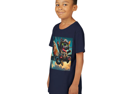 Parachuting Cat Commando Youth Short Sleeve Tee