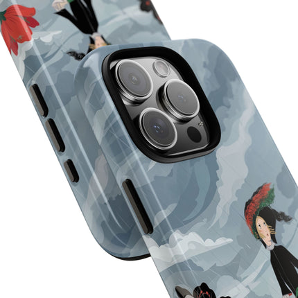 🌧️🌺 The Stormy Flower Walk Phone Case – Art Deco Floral Fashion