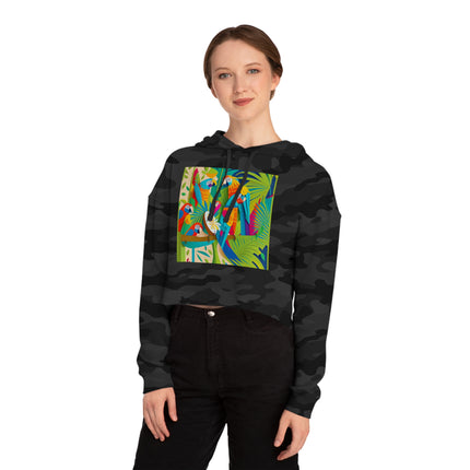 Colorful Macaws Women’s Cropped Hooded Sweatshirt