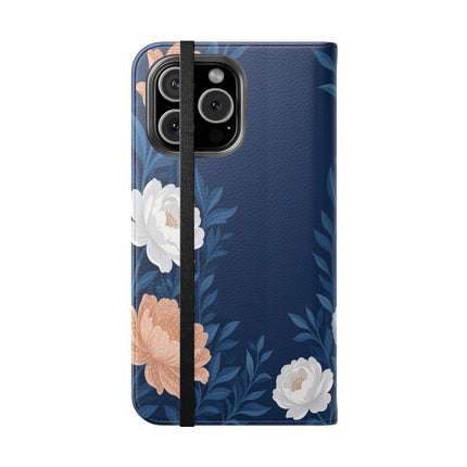 🌙🌸 The Lady Of The Moonlit Flowers Flip Case – Art Deco Floral Reverie