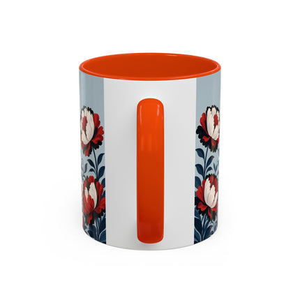 ❤️🌺 The Scarlet Blossom Dancer Colorful Mug – Art Deco Fashion Whimsy