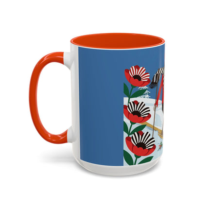 🎿🎄 The Christmas Holly Skier Colorful Mug – Whimsical Holiday Fantasy